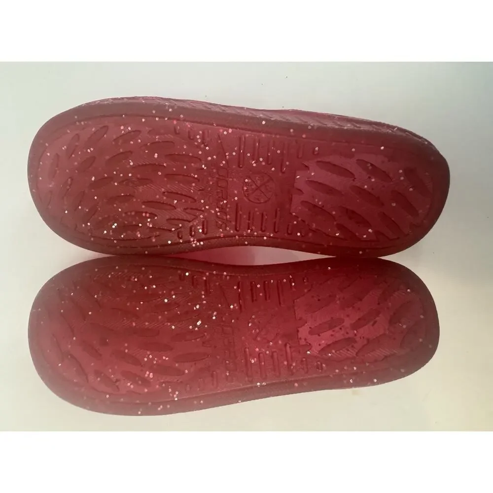 Speedo Exsqueeze Me Red Glitter Jelly Water Shoes Kids XL 11 12